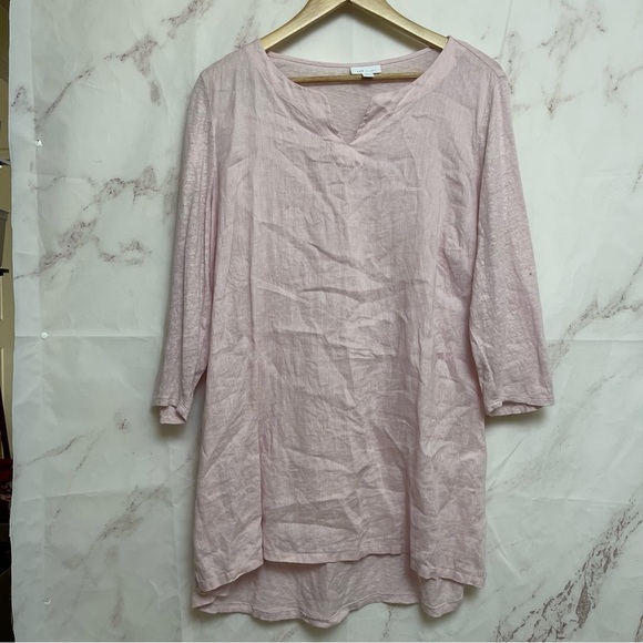 J. Jill Love Linen Split Neck Tunic Top - B19 - Picture 1 of 6